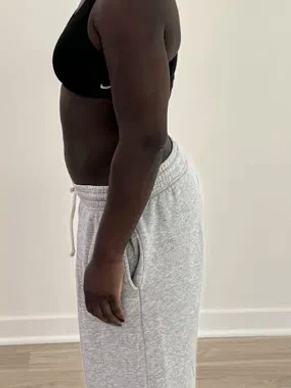 Ibukun I., side profile midsection, after her plan.